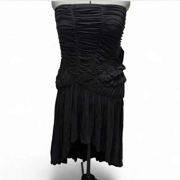 Anthropologie Celandine Strapless Ruched Asymmetrical Hem Midi Dress Plus Size​ - Picture 2 of 12